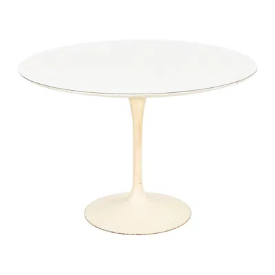 Pre-owned Knoll 1960s Eero Saarinen Tulip Pedestal Dining Table With 42" Round Top, Model 173f In Gray