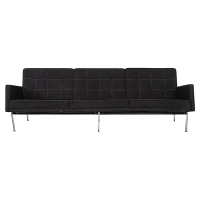 Pre-owned Knoll 1960s Florence  Parallel Bar Three Seat Sofa In Black Fabric