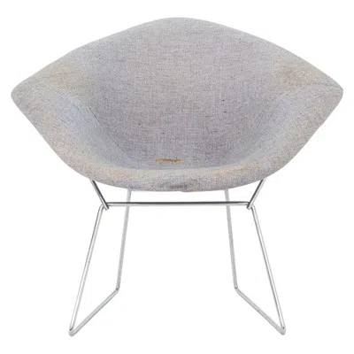 Pre-owned Knoll 1960s Harry Bertoia For  Small Diamond Chair With Fabric Upholstery In Gray