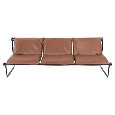 Pre-owned Knoll 1970s Hannah Morrison For  Armless Sofa In Brown Leather