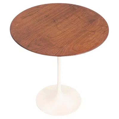 Pre-owned Knoll 1971 Eero Saarinen For  Tulip Pedestal Side Table 20" In Walnut In Brown