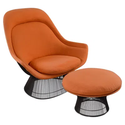 Pre-owned Knoll 1972 Original Warren Platner For  Orange Easy Chair And Ottoman