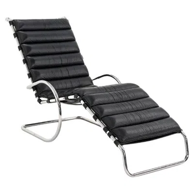 Pre-owned Knoll 1980  Mies Van Der Rohe Model 242 Mr Adjustable Lounge Chair In Leather In Black