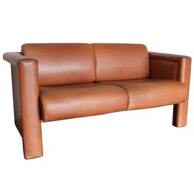 Pre-owned Knoll 1980s Trix & Robert Haussmann For  Tan Brown Saddle 2-seat Sofa
