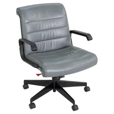 Pre-owned Knoll 2005 Richard Sapper For  Management Desk Chair In Grey Volo Leather In Gray