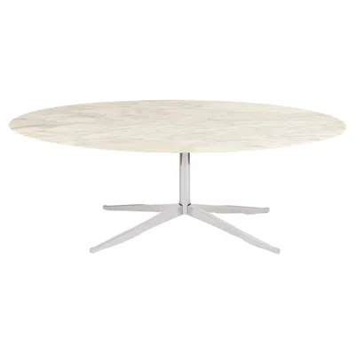 Pre-owned Knoll 2007 Florence  78 In Calacatta Marble Dining Conference Table 2x Available In Sand