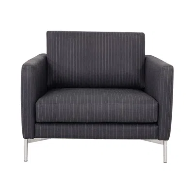 Pre-owned Knoll 2008 Piero Lissoni For  Divina Lounge Chair In Black Pinstripe Fabric