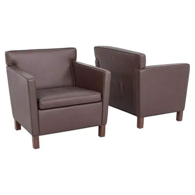Pre-owned Knoll 2010s Pair Of Mies Van Der Rohe For  Krefeld Lounge Chairs In Brown Leather