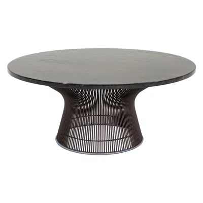 Pre-owned Knoll 2010s Warren Platner For  Coffee Table With Bronze Base And 36" Marble Top In Gray