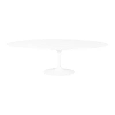 Pre-owned Knoll 2018 Eero Saarinen For  96 In Oval Tulip Dining Table In White Laminate