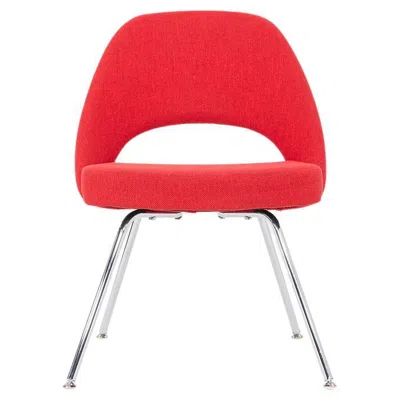 Pre-owned Knoll 2019 Eero Saarinen For  Armless Executive Dining Chair In Red Fabric