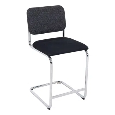 Pre-owned Knoll 2019 Marcel Breuer For  Cesca Counter Stool In Gray And Black Fabric