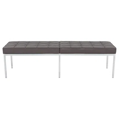 Pre-owned Knoll 2022 Florence  Three Seat Bench In Dark Brown Leather And Chrome