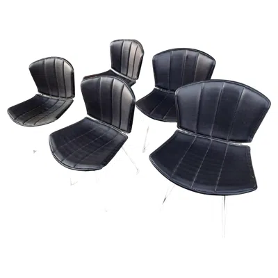Pre-owned Knoll 3 Mid-century Modern Sculptural Wire Side Chairs By Harry Bertoia For  Int In Black