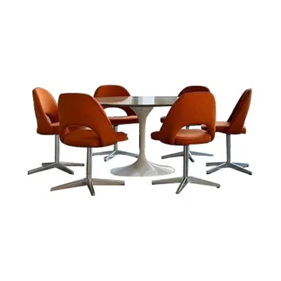 Pre-owned Knoll 6x Saarinen Chairs Conference Side Chair 72 U  International Kvadrat Fabric In Brown