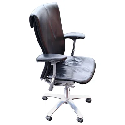Pre-owned Knoll Aluminum & Black Leather Life Chair