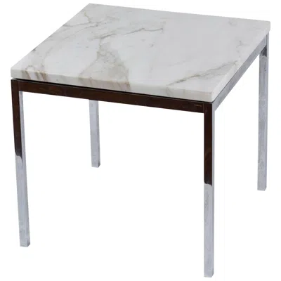 Pre-owned Knoll American -style Chrome And Marble End Table, Circa 1950 In Gray
