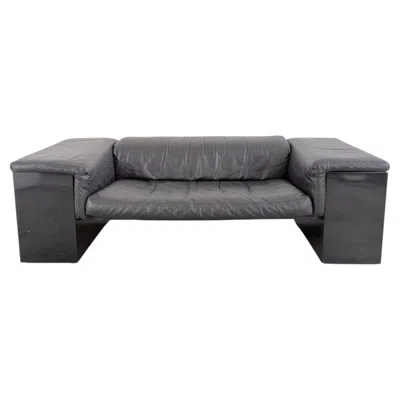 Pre-owned Knoll Brigadier Zweisitzer Leder Schwarz Cini Boeri Flache Lehne In Brown