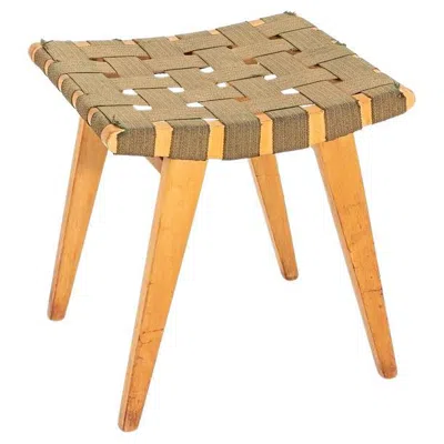 Pre-owned Knoll C. 1946 Jens Risom For  Stool 667-w With Original Label In Brown
