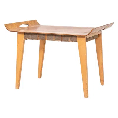 Pre-owned Knoll C. 1947 Abel Sorensen For  Stool / Tray / Side Table With Webbing In Brown