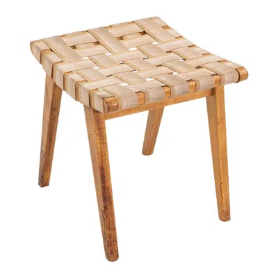 Pre-owned Knoll C. 1951 Jens Risom For  Stool 667-w In Maple And Canvas With Label In Brown