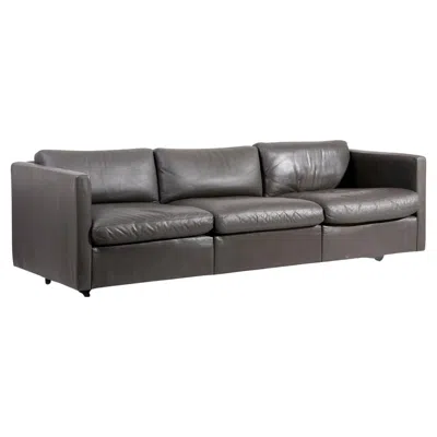 Pre-owned Knoll Charles Pfister Sofa Set In Grey Leather, Usa, 1970s In Gray