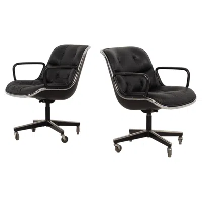 Pre-owned Knoll Charles Pollock For  International Model 1258 Swivel Tilt Desk Chairs, 1965 In Black
