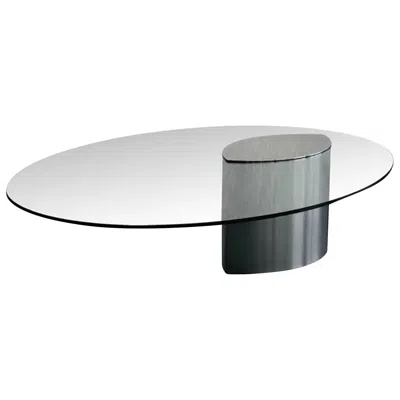 Pre-owned Knoll Cini Boeri Chromed Steel And Glass 'lunario' Table By  In Gray