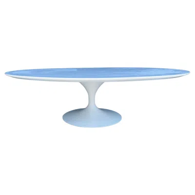 Pre-owned Knoll Classic Modernist Oval Tulip Coffee Table White Laminate Eero Saarinen /