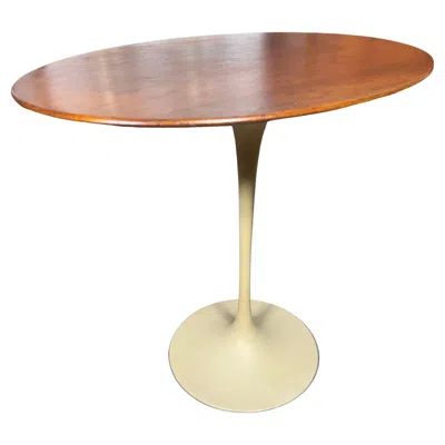 Pre-owned Knoll Early Eero Saarinen/ Tulip Oval End Table In Walnut In Brown