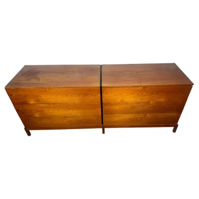 Pre-owned Knoll Early Florence  Teak 6 Drawer Double Dresser/chest, 1950s In Brown