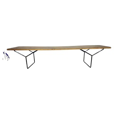 Pre-owned Knoll Early Production Harry Bertoia /  Slat Bench .wood & Iron. Classic Modern In Brown