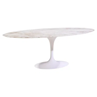 Pre-owned Knoll Eero Saarinen For  Mid Century Tulip 84 Inch Marble Dining Table In Gray