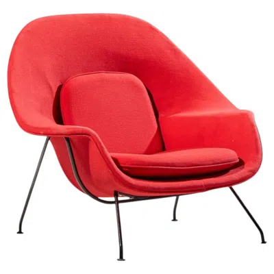 Pre-owned Knoll Eero Saarinen For  Mid Century Womb Chair In Red