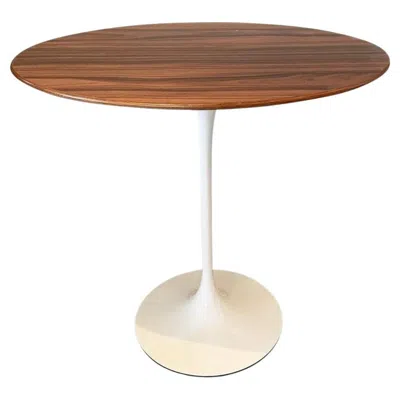 Pre-owned Knoll Eero Saarinen Oval Side Table With Rosewood & White Base