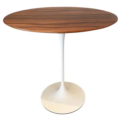 Pre-owned Knoll Eero Saarinen Oval Side Table With Rosewood & White Base By