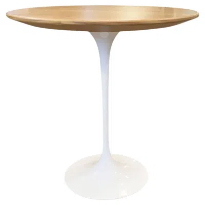 Pre-owned Knoll Eero Saarinen Small Round Table With Oak Top & White Base