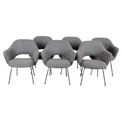 Pre-owned Knoll Eero Saarinen Style Executive Armchairs 6 Avail In Gray