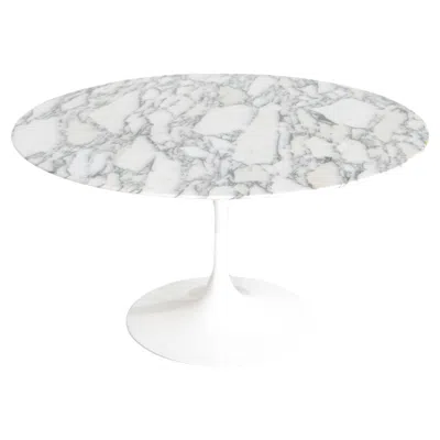 Pre-owned Knoll Eero Saarinen Tulip Dining Table Marble  International In Gray