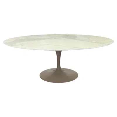 Pre-owned Knoll Eero Saarinen Tulip Oval Carrara Arabescato Marble Tulip Table For , 1967 In Sand