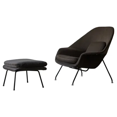 Pre-owned Knoll Eero Saarinen Womb Chair And Ottoman, , Usa, 1950s In Black