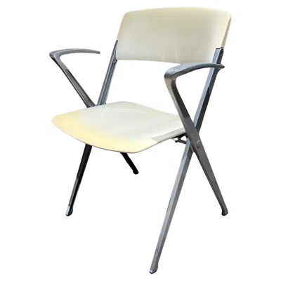 Pre-owned Knoll Emilio Ambasz  Stacking Office Chair Plastic And Metal In Gray
