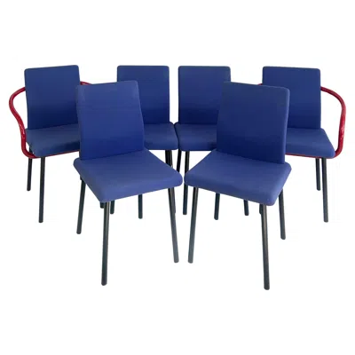 Pre-owned Knoll Ettore Sottsass "mandarin" Post-modern Dining Chairs, Set Of 6 In Purple