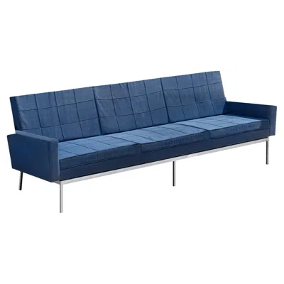 Pre-owned Knoll Florence  For  International Sofa In Blue Upholstery And Steel