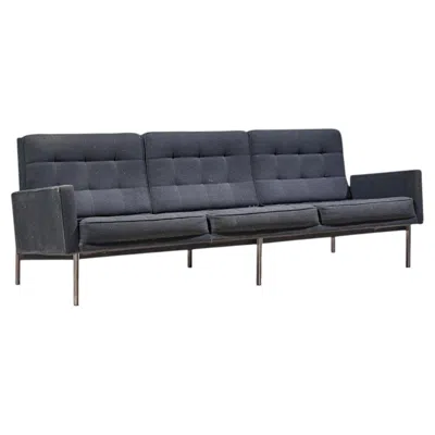 Pre-owned Knoll Florence  For  Mid Century Parallel Bar Sofa In Black