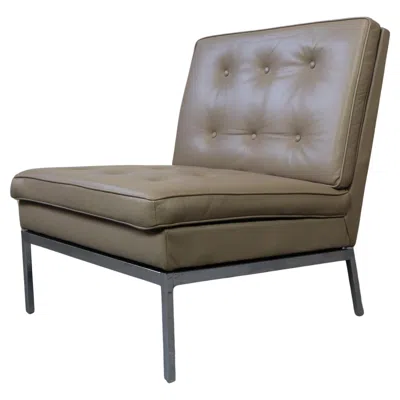 Pre-owned Knoll Florence  Leather Lounge Chair 65 For  International In Gray