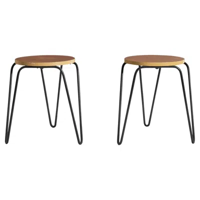 Pre-owned Knoll Florence , Model 75 Stools, Birch, Iron,  Associates, Usa, 1948 In Brown