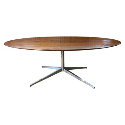Pre-owned Knoll Florence  Oval Table Desk 1960s In Brown