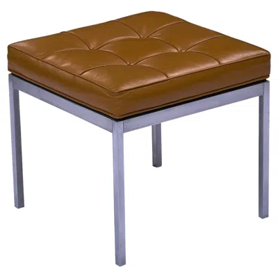 Pre-owned Knoll Florence  Stool / Bench In Leather For  Associates In Brown