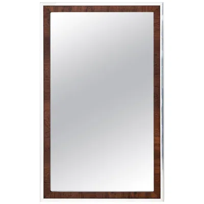 Pre-owned Knoll Florence  Style Rosewood And Chrome Mirror In Brown